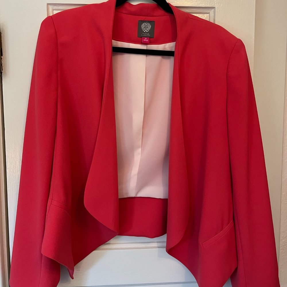 Vince Camuto Pink Drape Front Blazer